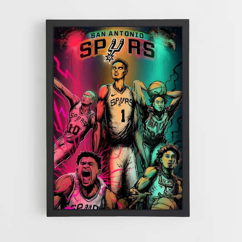 Poster Spurs Révolution – affiche Basketball (vue 2)