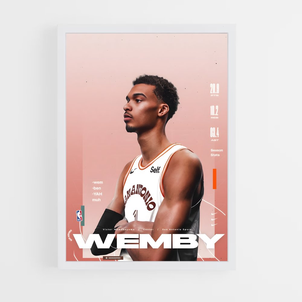 Poster Wemby Focus – affiche Basketball (vue 3)