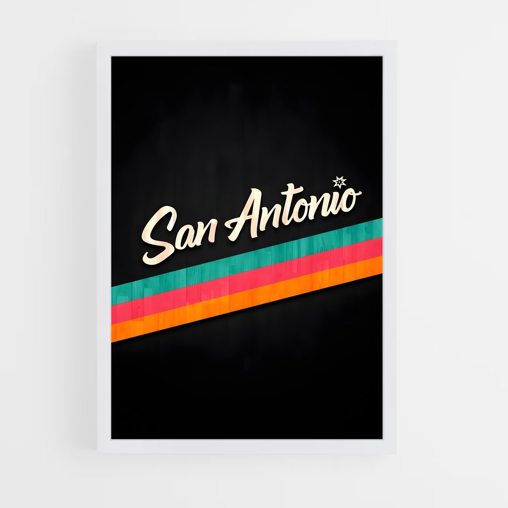 Poster Vintage San Antonio – affiche Basketball (vue 3)