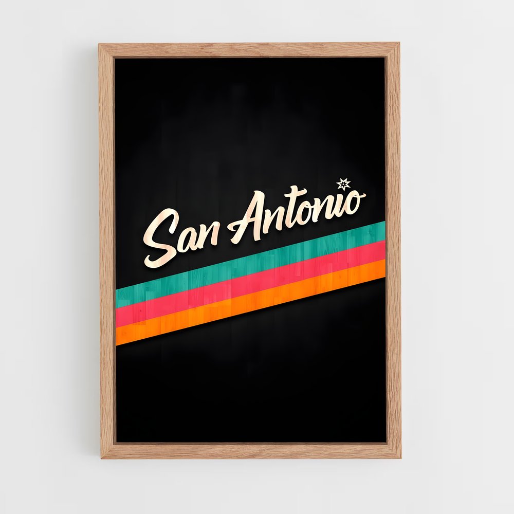 Poster Vintage San Antonio – affiche Basketball (vue 4)