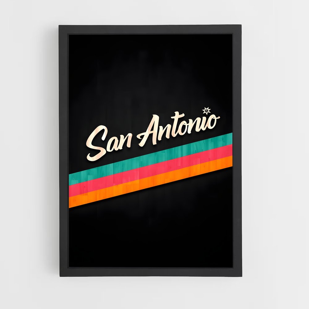 Poster Vintage San Antonio – affiche Basketball (vue 2)