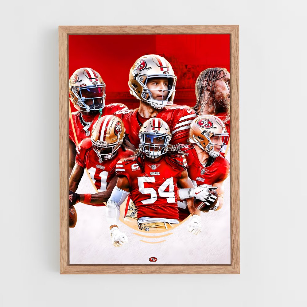 Poster San Francisco 49ers Rouge – affiche Football US (vue 4)