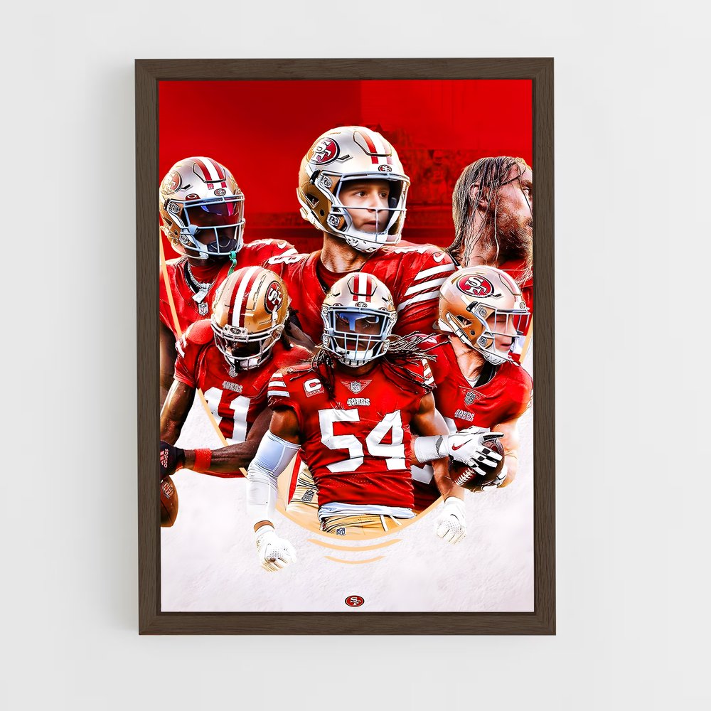 Poster San Francisco 49ers Rouge – affiche Football US (vue 5)