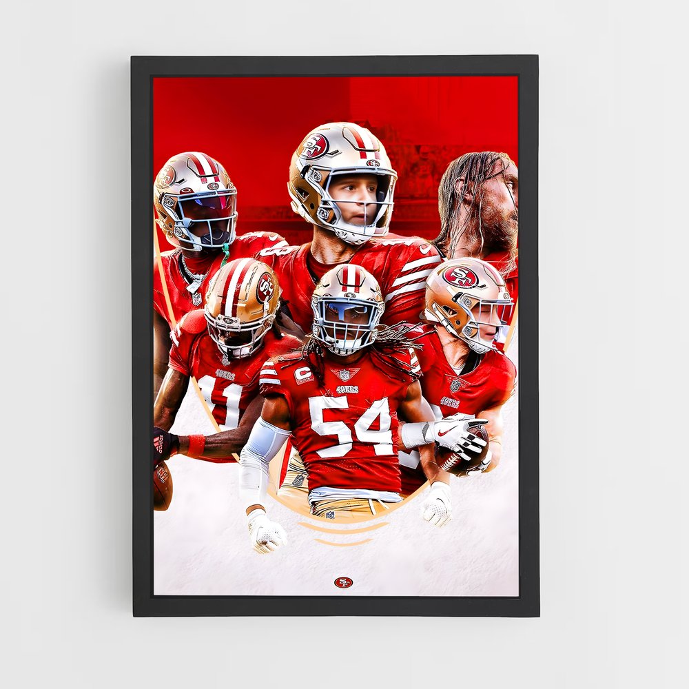 Poster San Francisco 49ers Rouge – affiche Football US (vue 2)