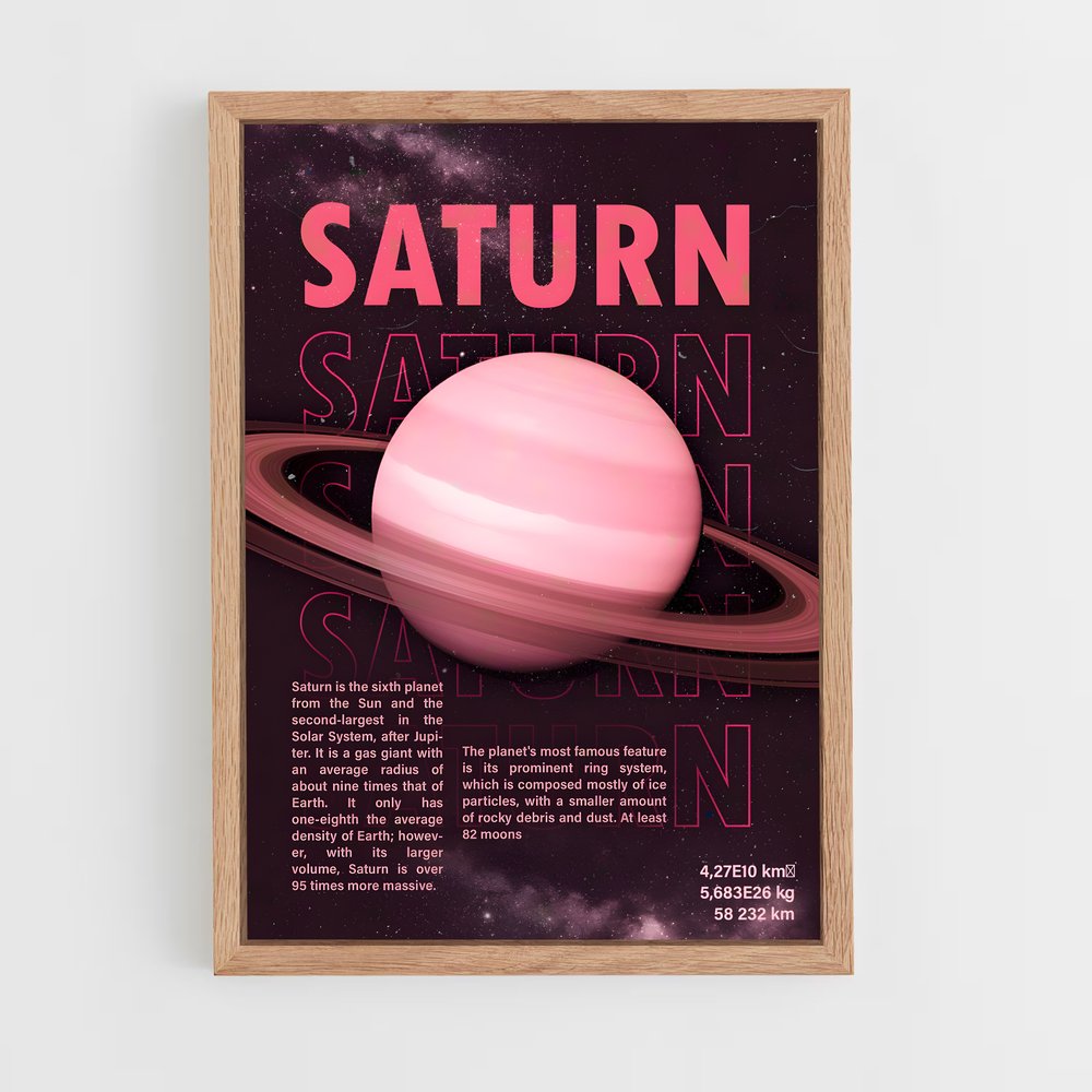 Poster Saturne Rose (vue 4)