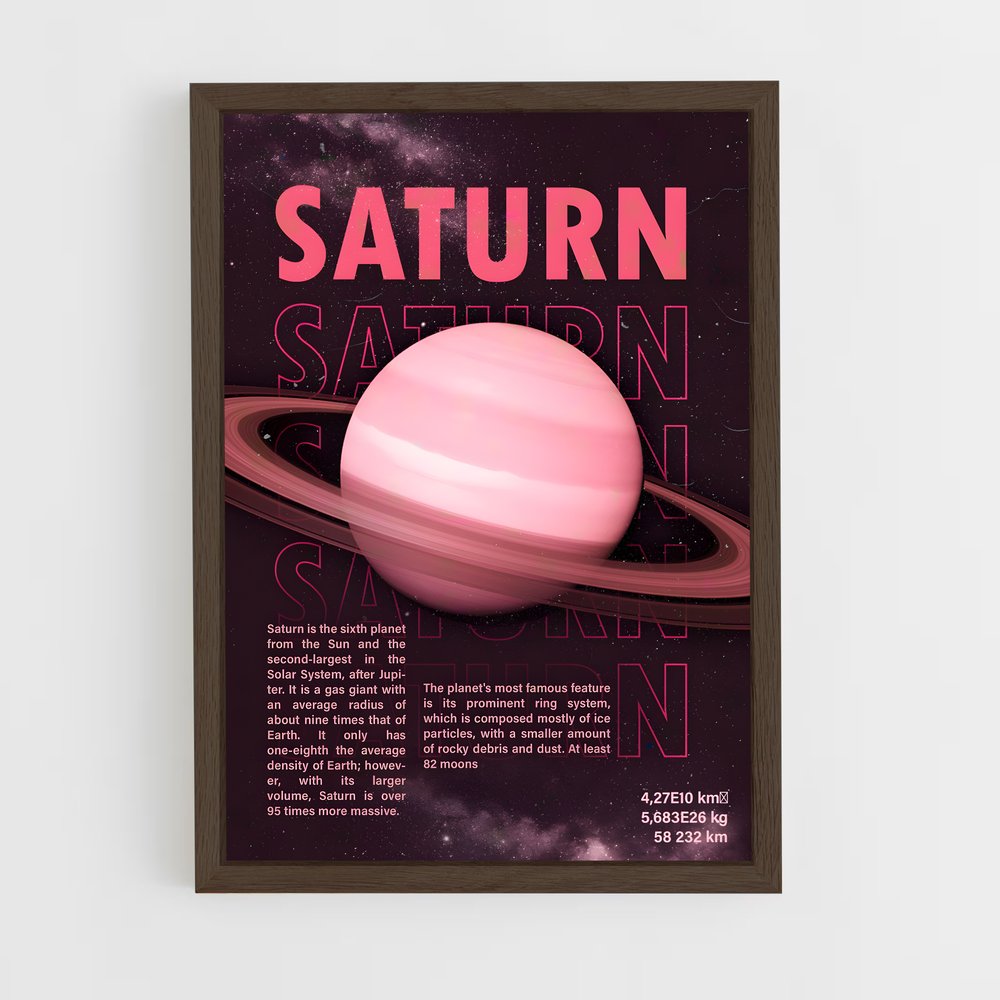 Poster Saturne Rose (vue 5)