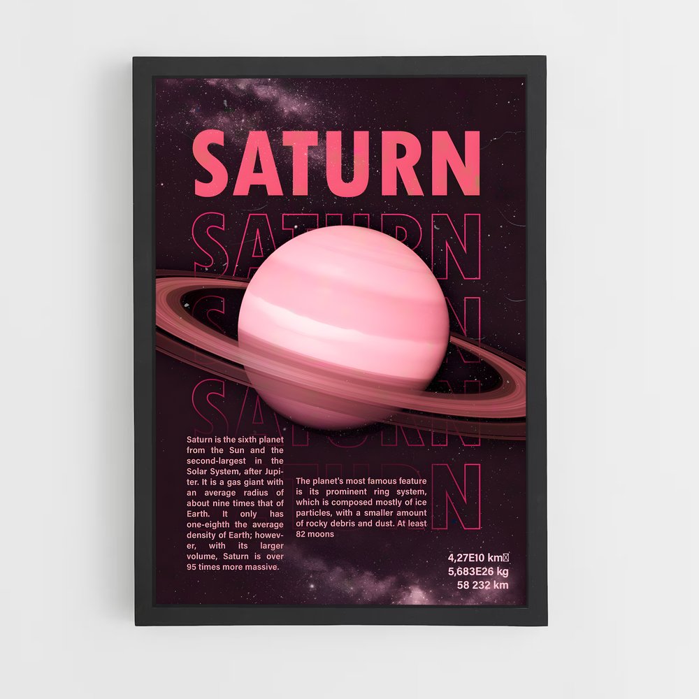 Poster Saturne Rose (vue 2)