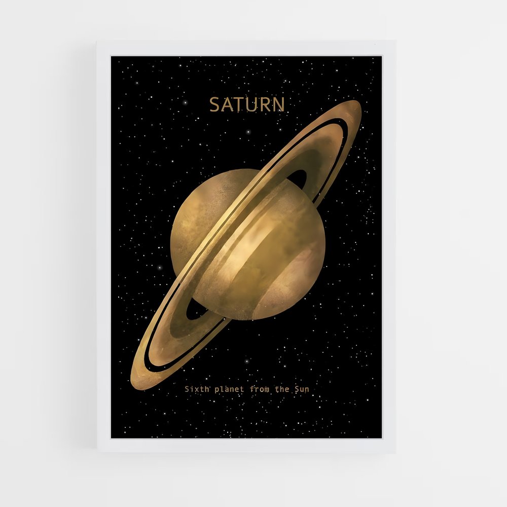 Poster Saturne Doré (vue 3)