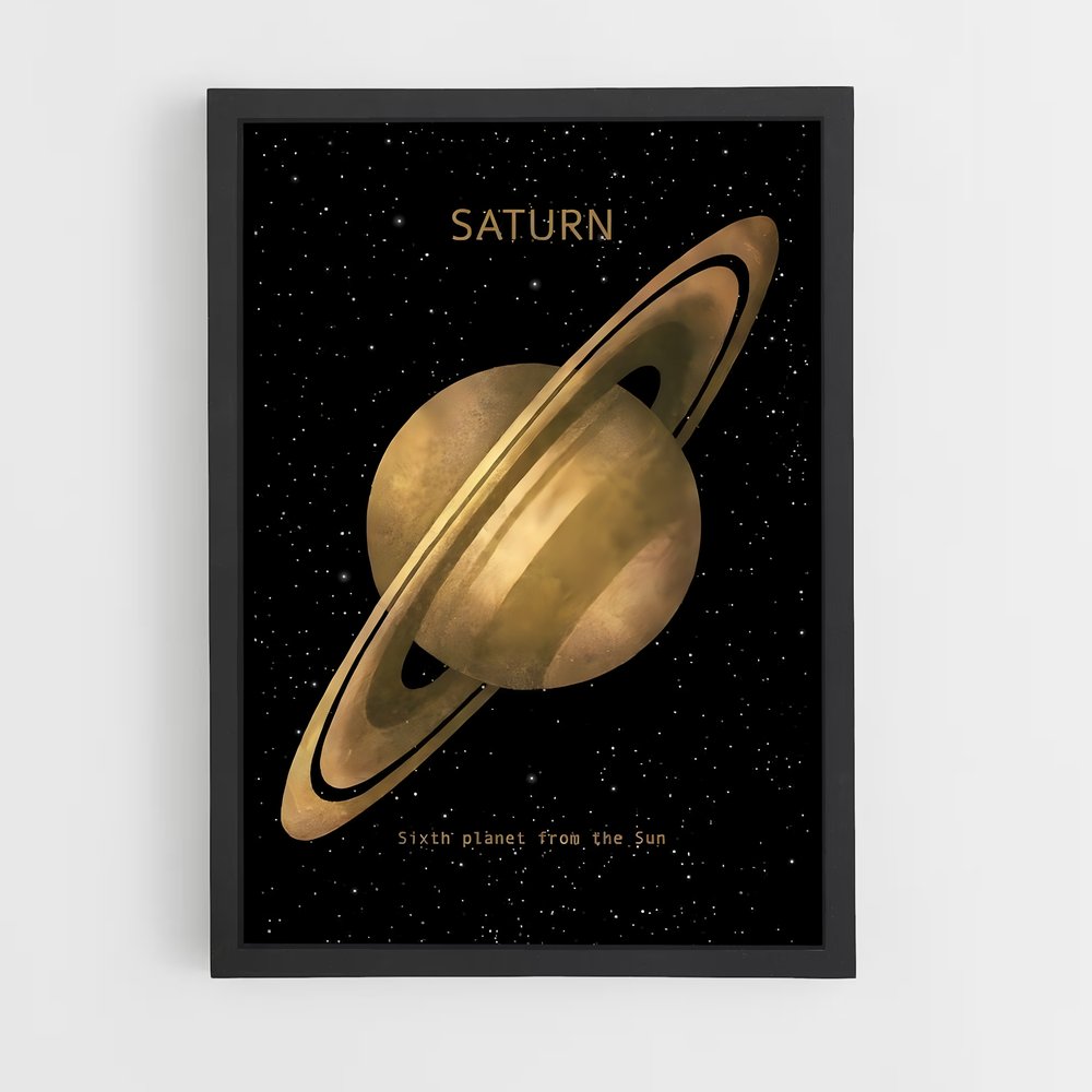 Poster Saturne Doré (vue 2)