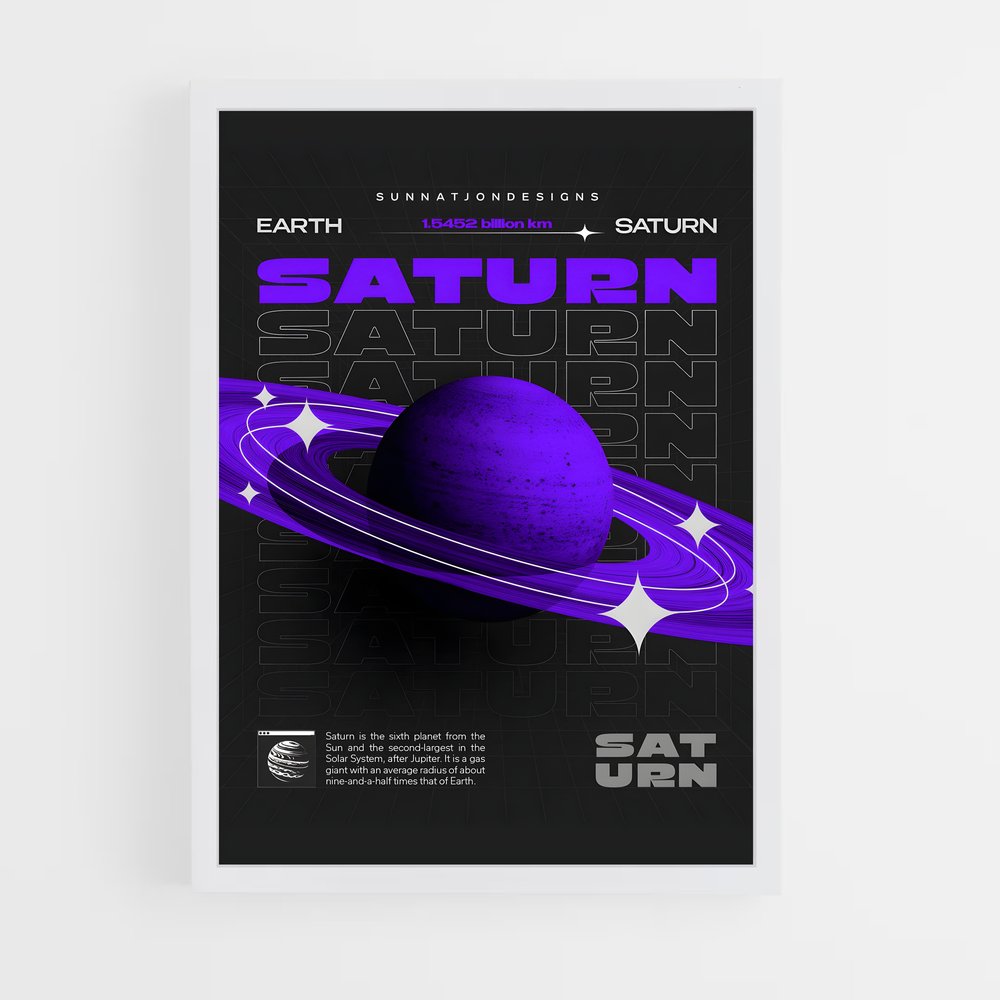 Poster Saturn Cosmic Journey (vue 3)