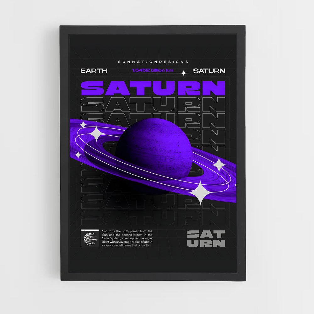 Poster Saturn Cosmic Journey (vue 2)