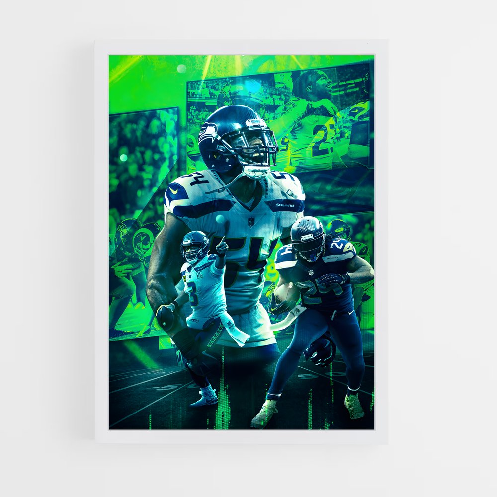 Poster Voie des Seahawks – affiche Football US (vue 3)