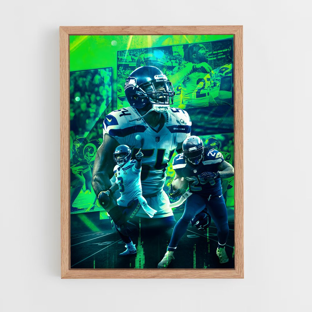 Poster Voie des Seahawks – affiche Football US (vue 4)