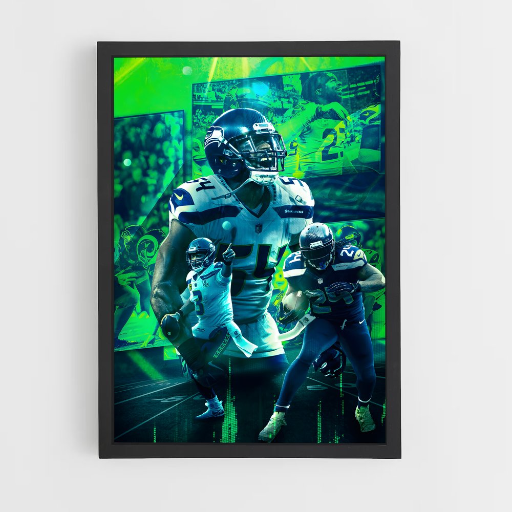 Poster Voie des Seahawks – affiche Football US (vue 2)
