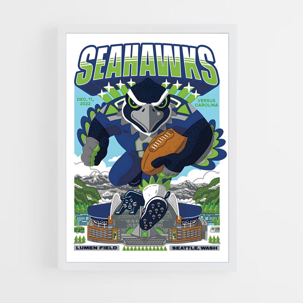 Poster Seahawks Intensity – affiche Football US (vue 3)