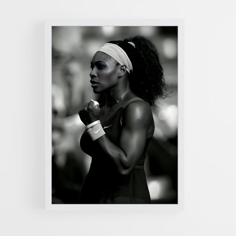 Poster Serena Williams Noir et Blanc – affiche Tennis (vue 3)