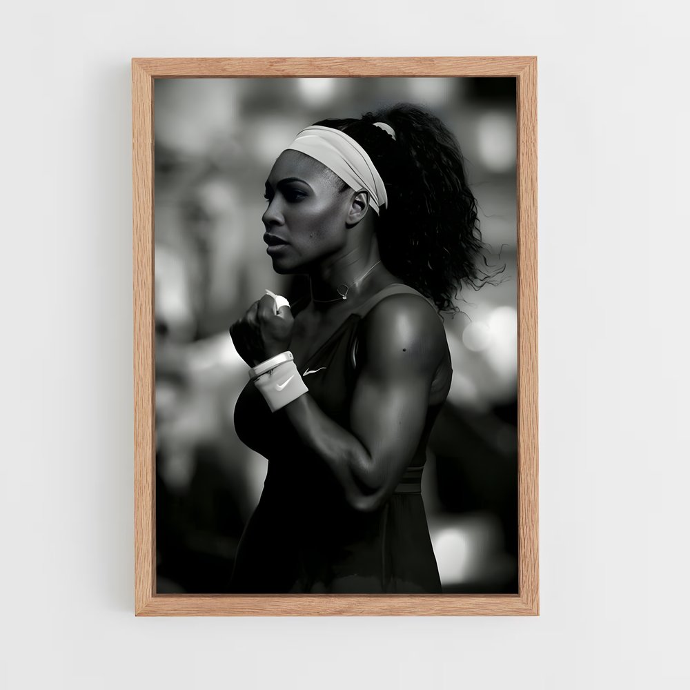 Poster Serena Williams Noir et Blanc – affiche Tennis (vue 4)