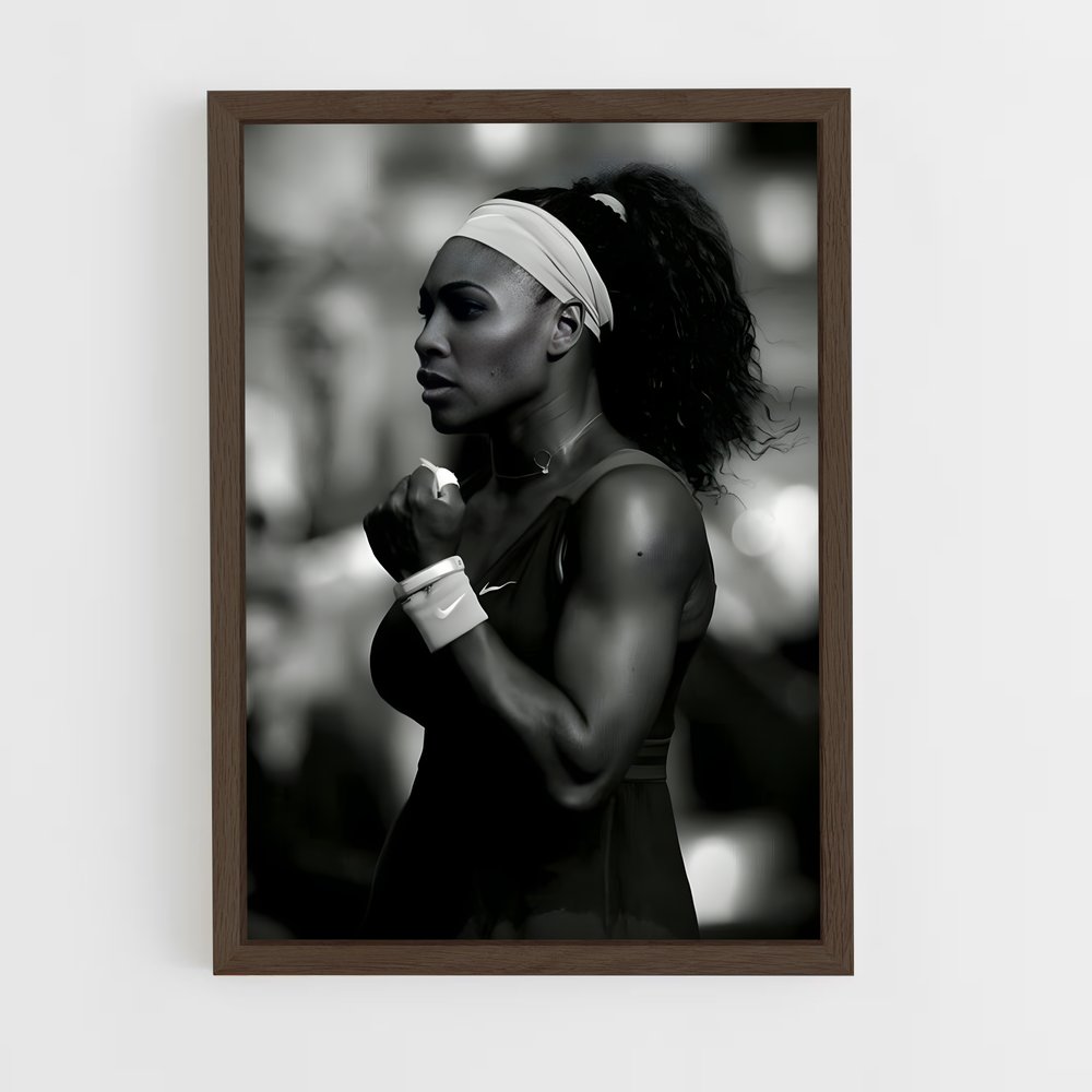 Poster Serena Williams Noir et Blanc – affiche Tennis (vue 5)