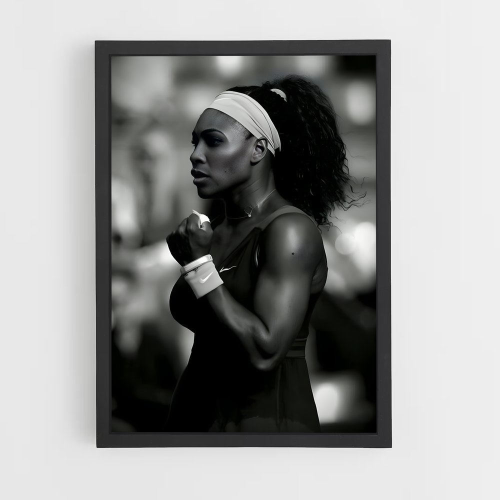 Poster Serena Williams Noir et Blanc – affiche Tennis (vue 2)