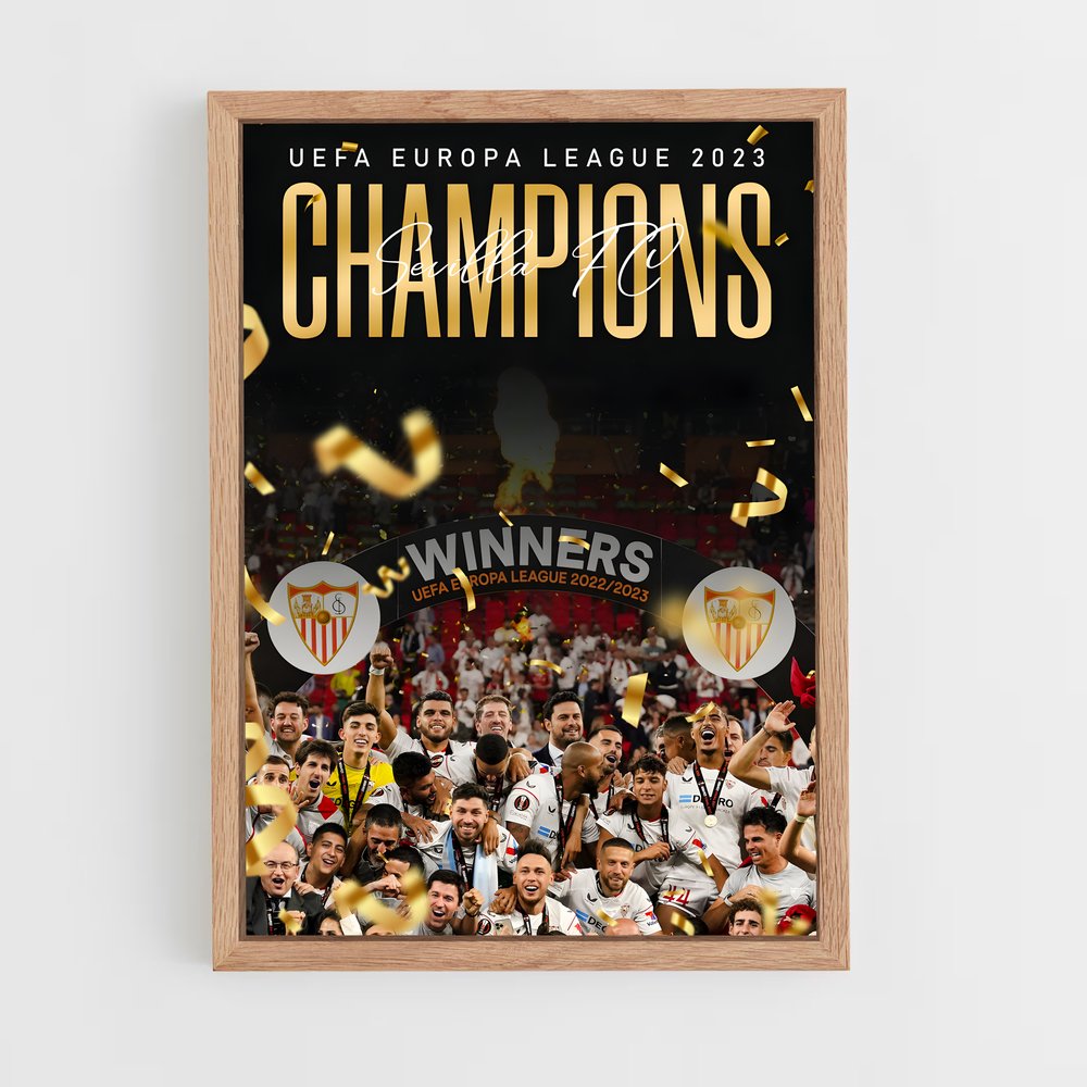 Poster Champions Séville FC – affiche Football (vue 4)
