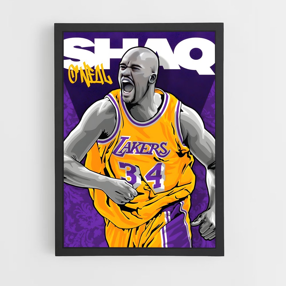Poster Shaq Lakers Dominance – affiche Basketball (vue 2)