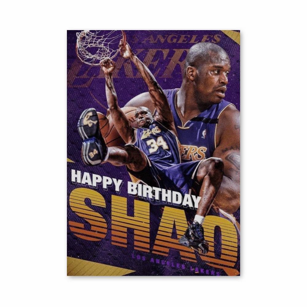 Poster Joyeux Anniversaire Shaq – affiche Basketball