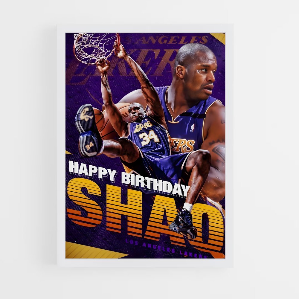 Poster Joyeux Anniversaire Shaq – affiche Basketball (vue 3)