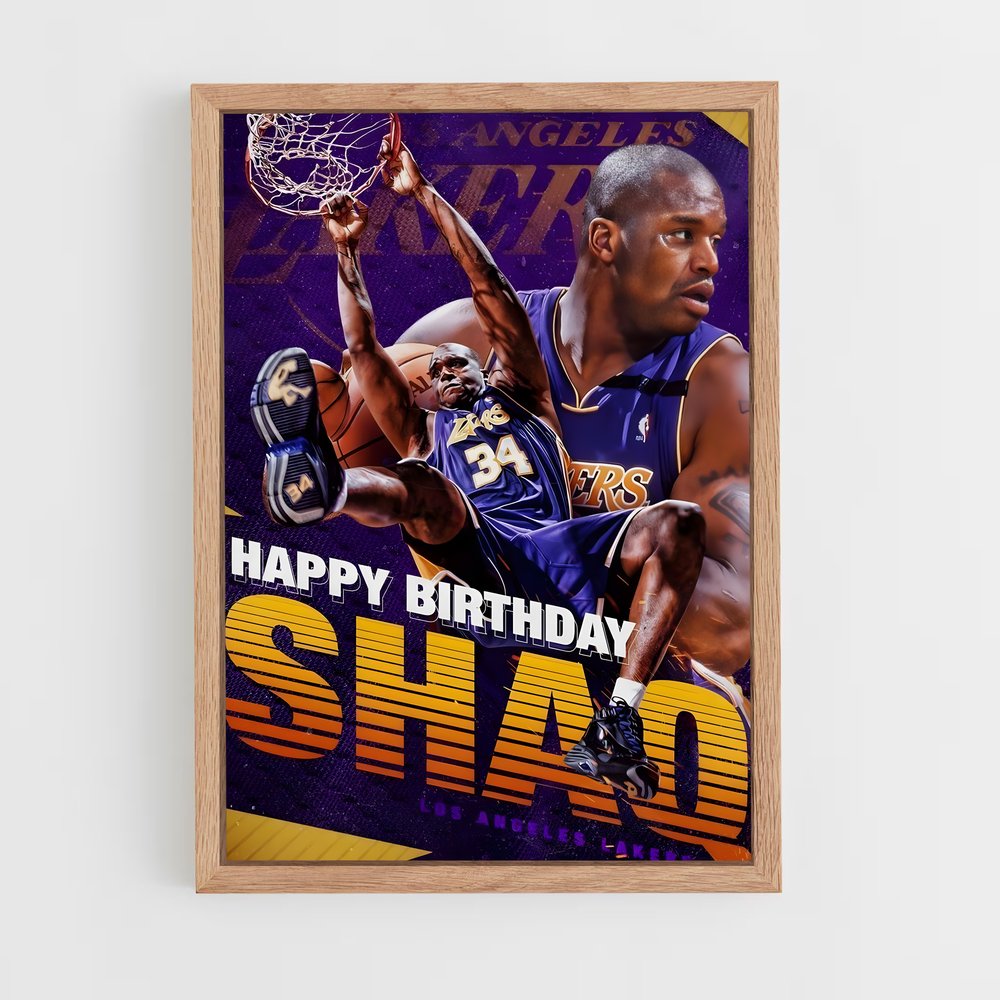 Poster Joyeux Anniversaire Shaq – affiche Basketball (vue 4)
