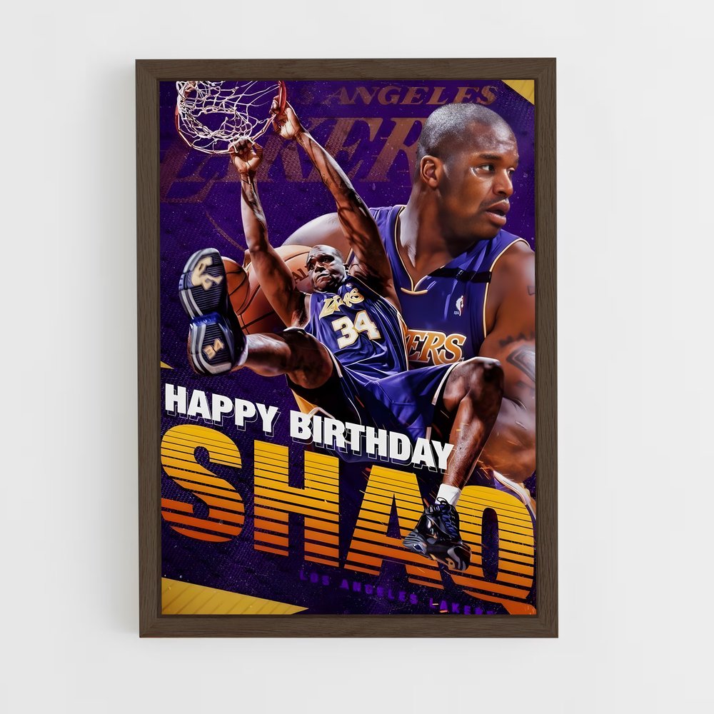 Poster Joyeux Anniversaire Shaq – affiche Basketball (vue 5)