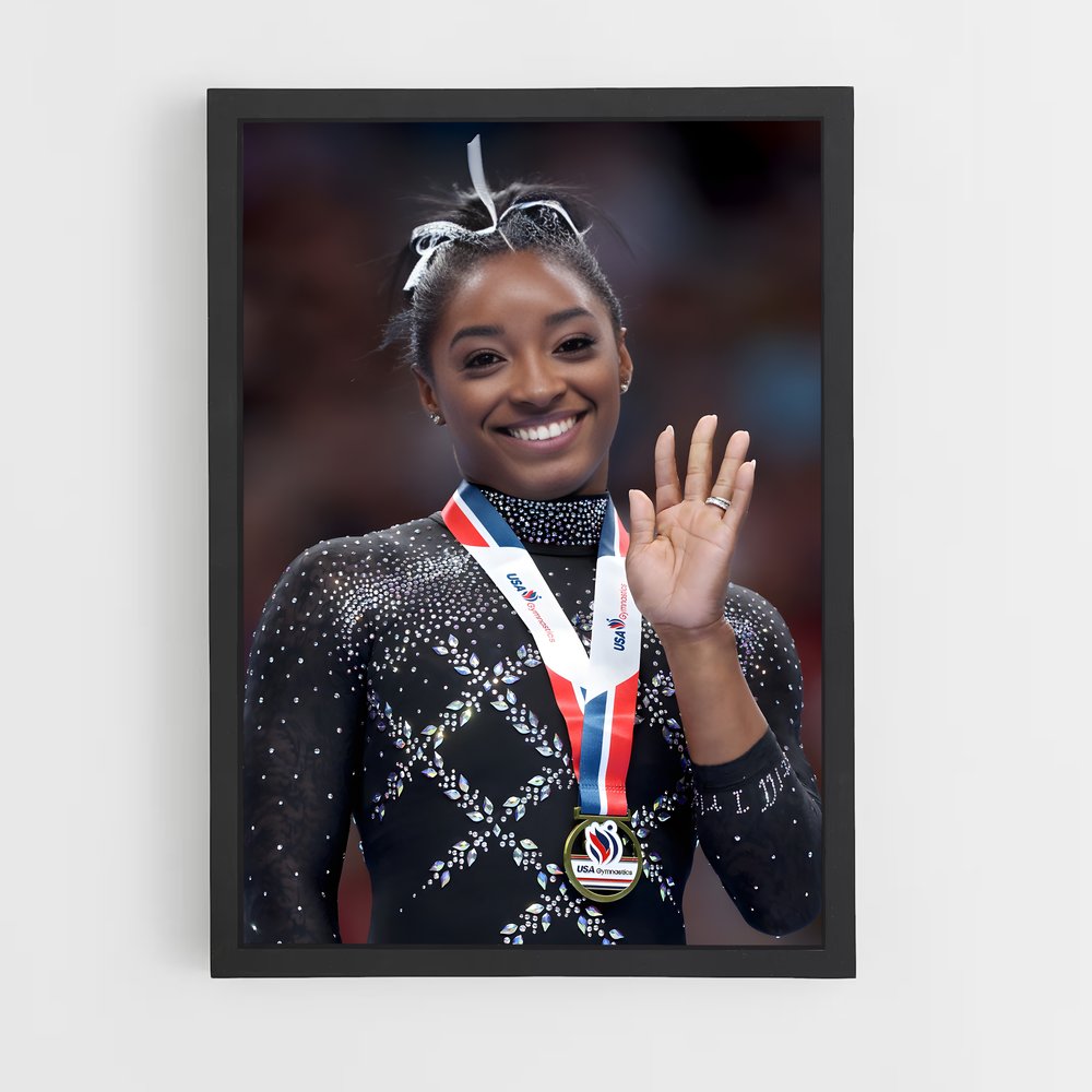 Poster Simone Biles Salut – affiche Jeux Olympiques (vue 2)