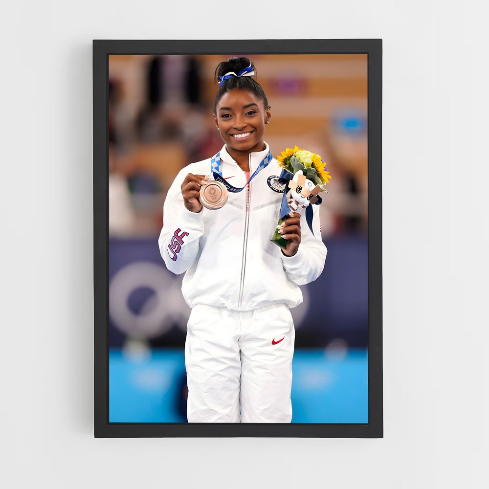 Poster Simone Biles Médaille – affiche Jeux Olympiques (vue 2)