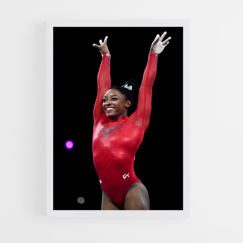 Poster Simone Biles Rouge – affiche Jeux Olympiques (vue 3)