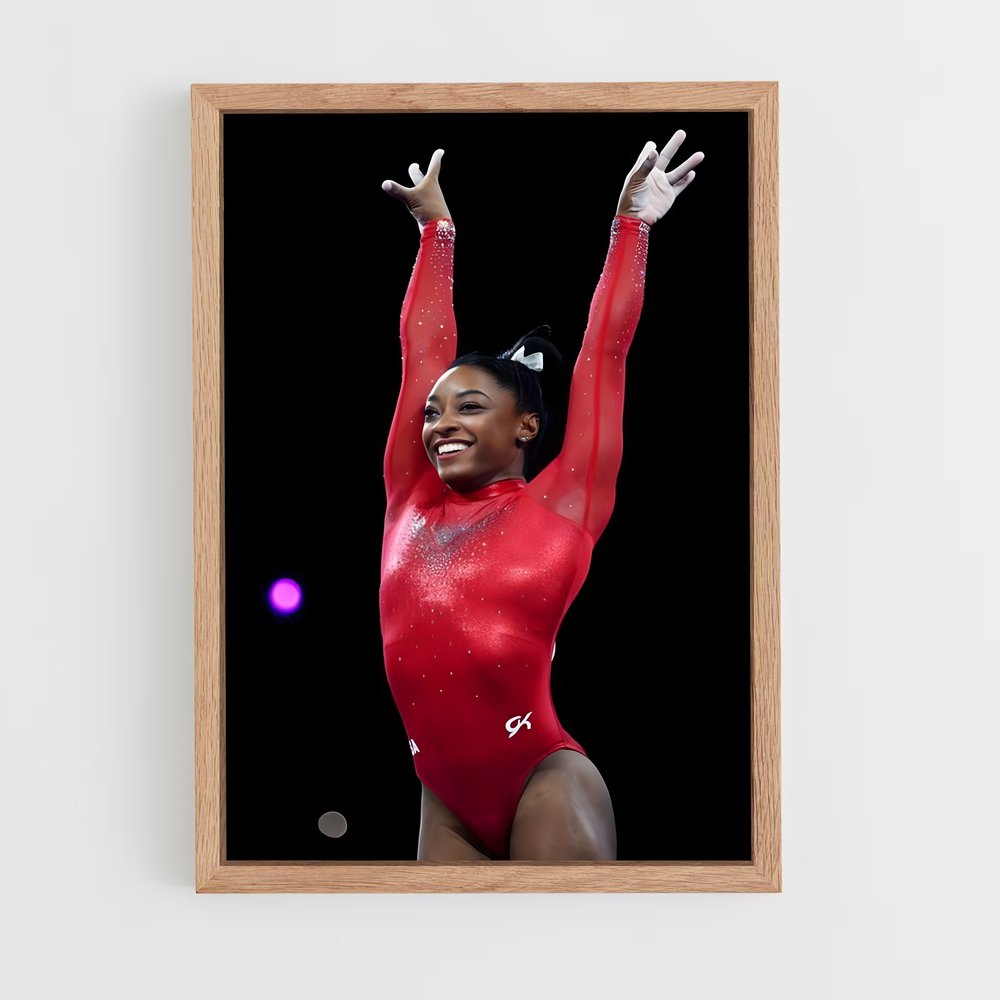 Poster Simone Biles Rouge – affiche Jeux Olympiques (vue 4)