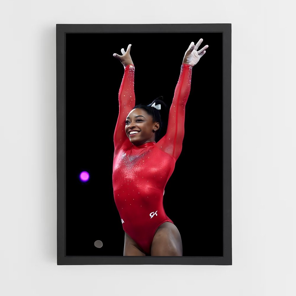 Poster Simone Biles Rouge – affiche Jeux Olympiques (vue 2)