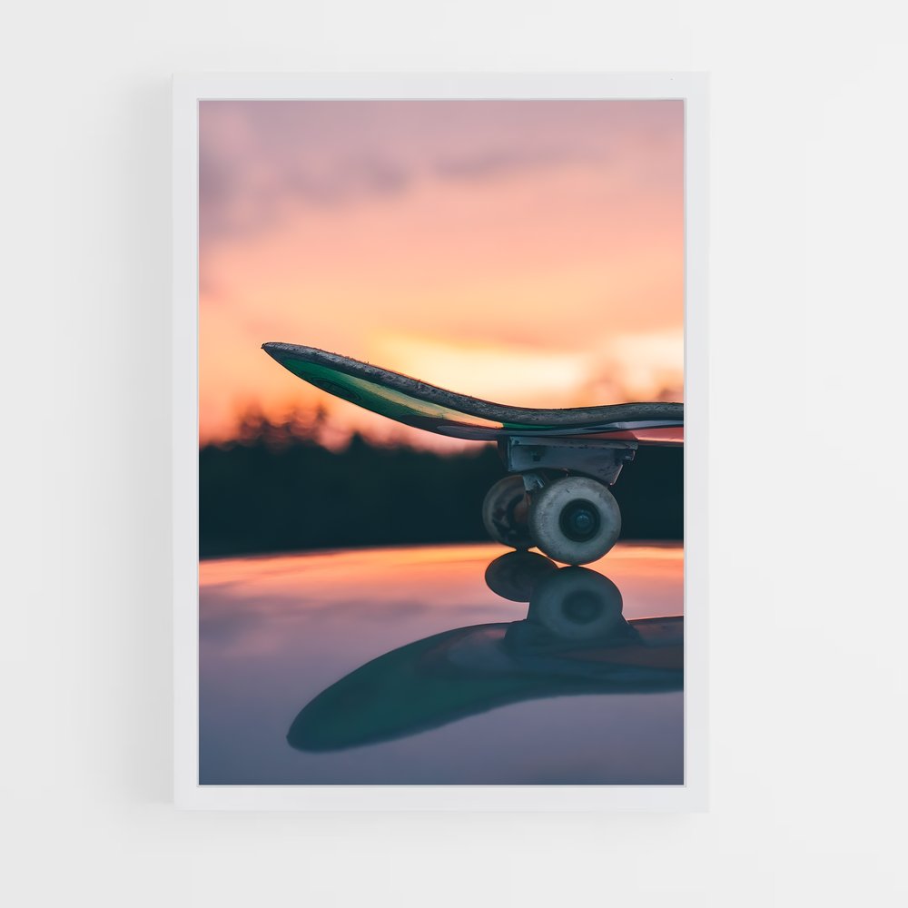 Poster Coucher de Soleil Skateboard (vue 3)