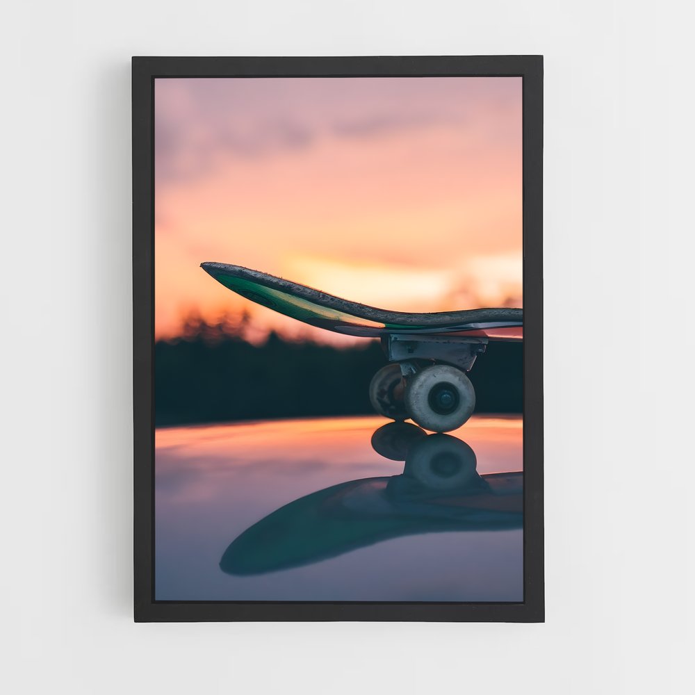 Poster Coucher de Soleil Skateboard (vue 2)