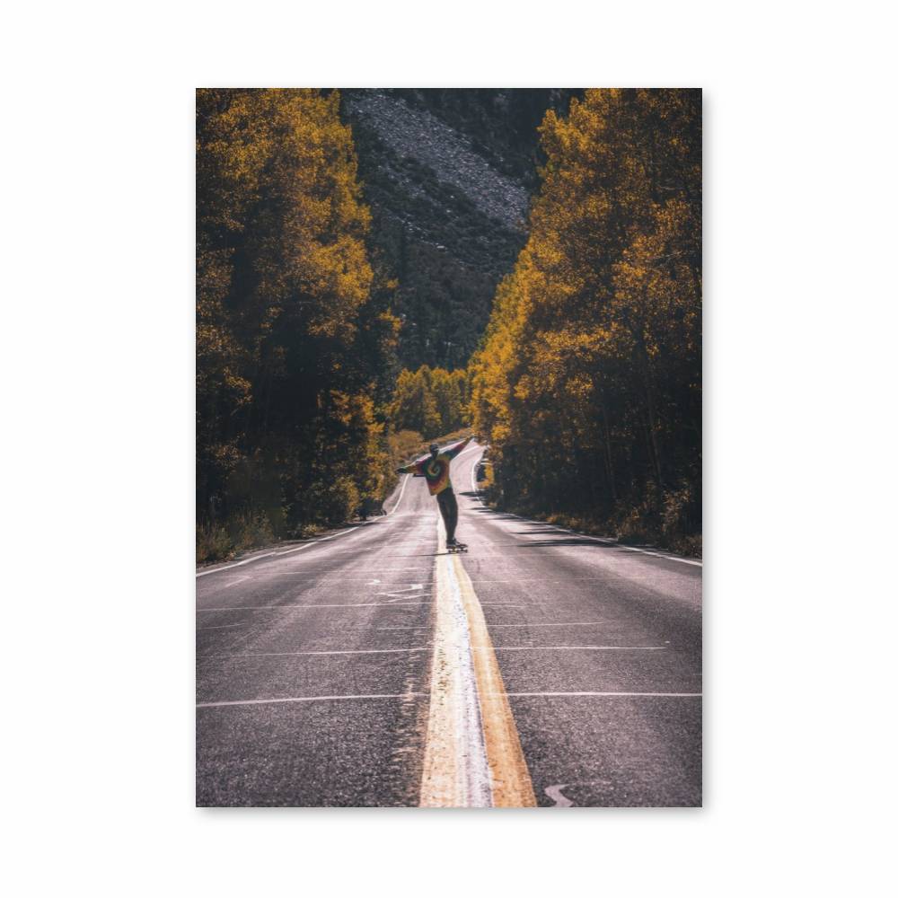Poster Liberté d'Automne – affiche Skateboard
