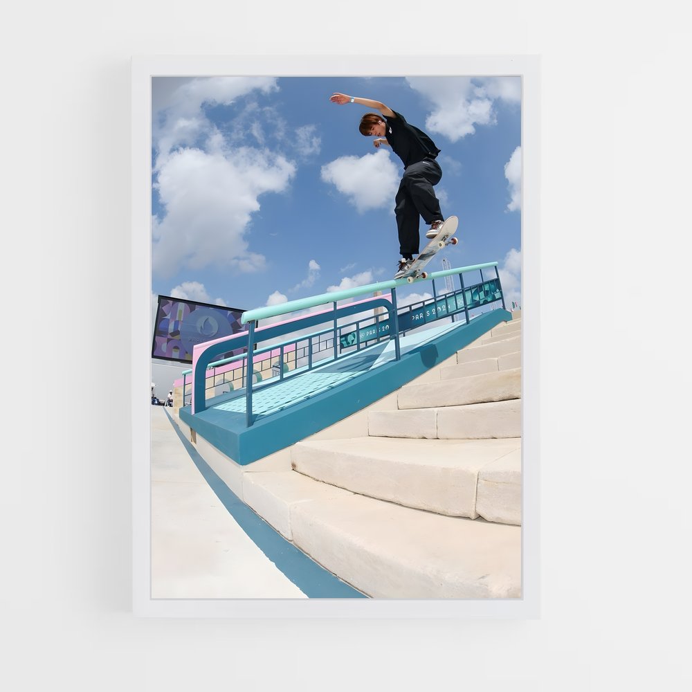 Poster Aerial Trick – affiche Skateboard (vue 3)
