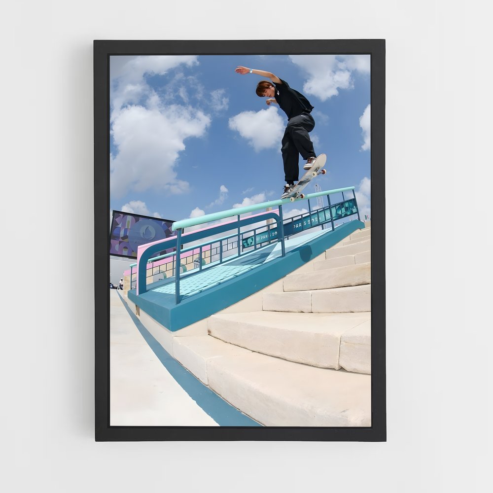 Poster Aerial Trick – affiche Skateboard (vue 2)