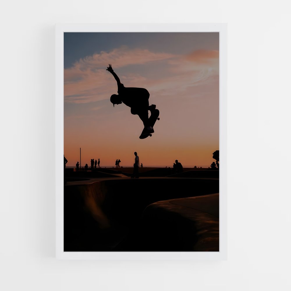 Poster Sunset Skater – affiche Skateboard (vue 3)