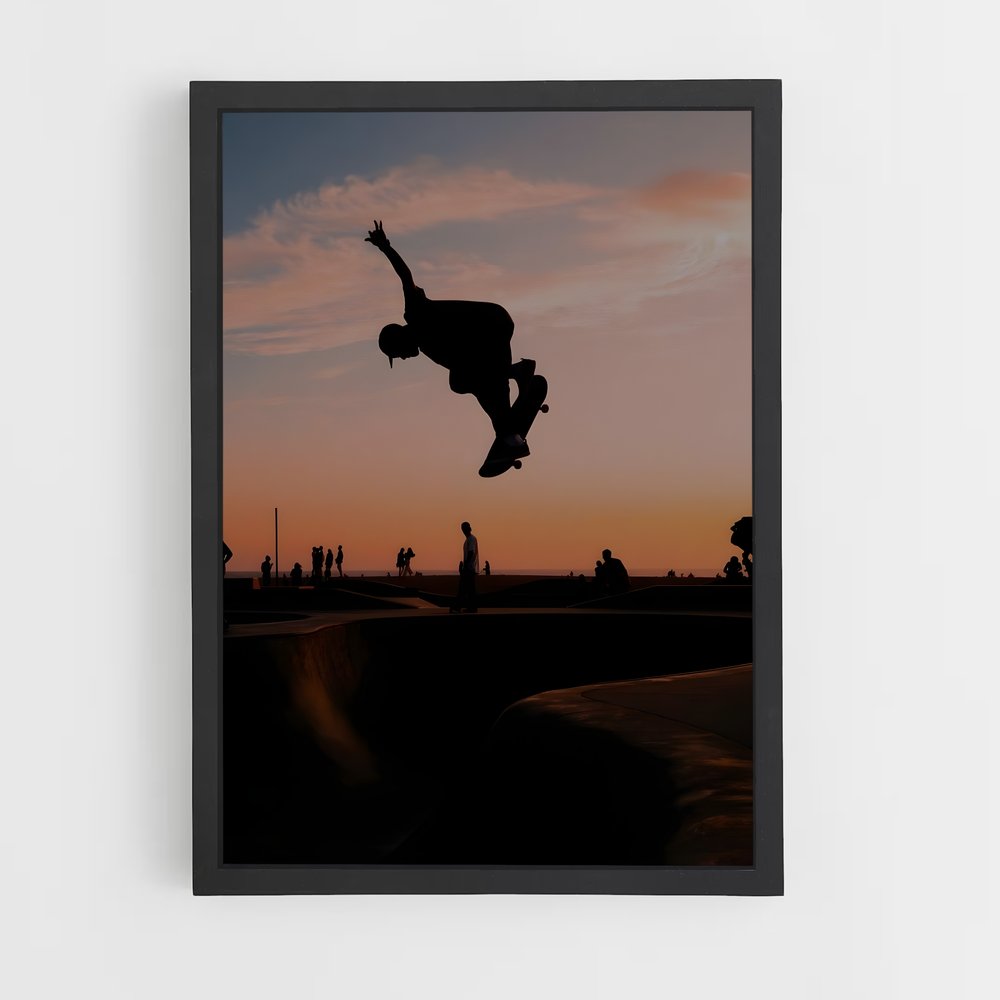 Poster Sunset Skater – affiche Skateboard (vue 2)