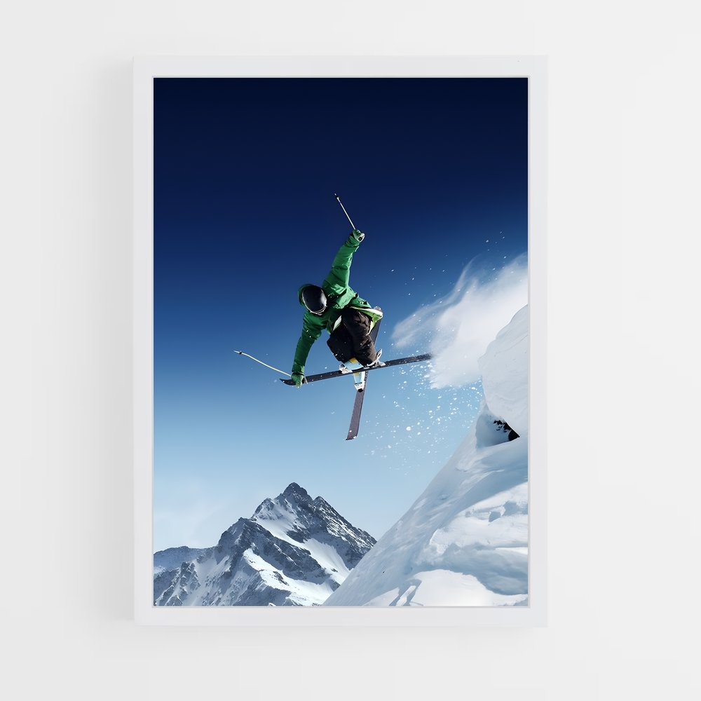 Poster Saut dans les Alpes – affiche Ski (vue 3)