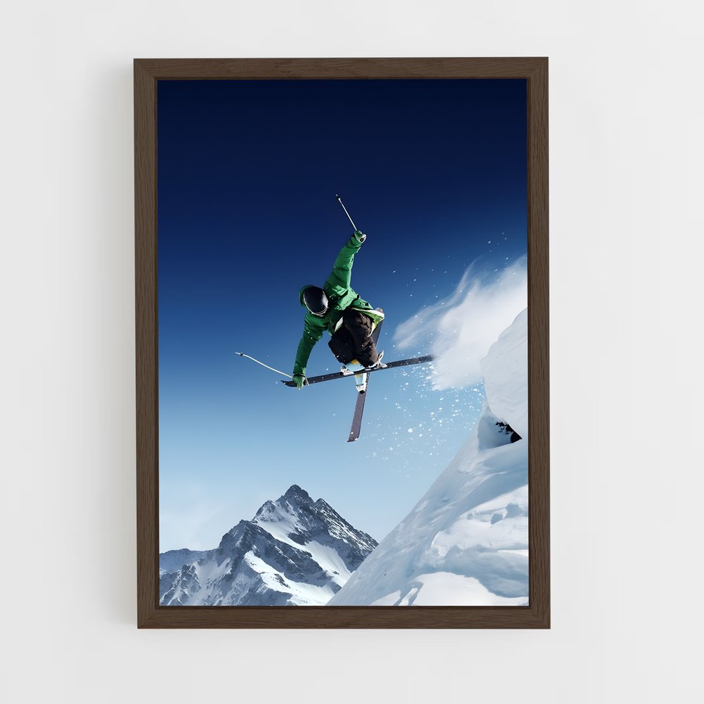Poster Saut dans les Alpes – affiche Ski (vue 5)