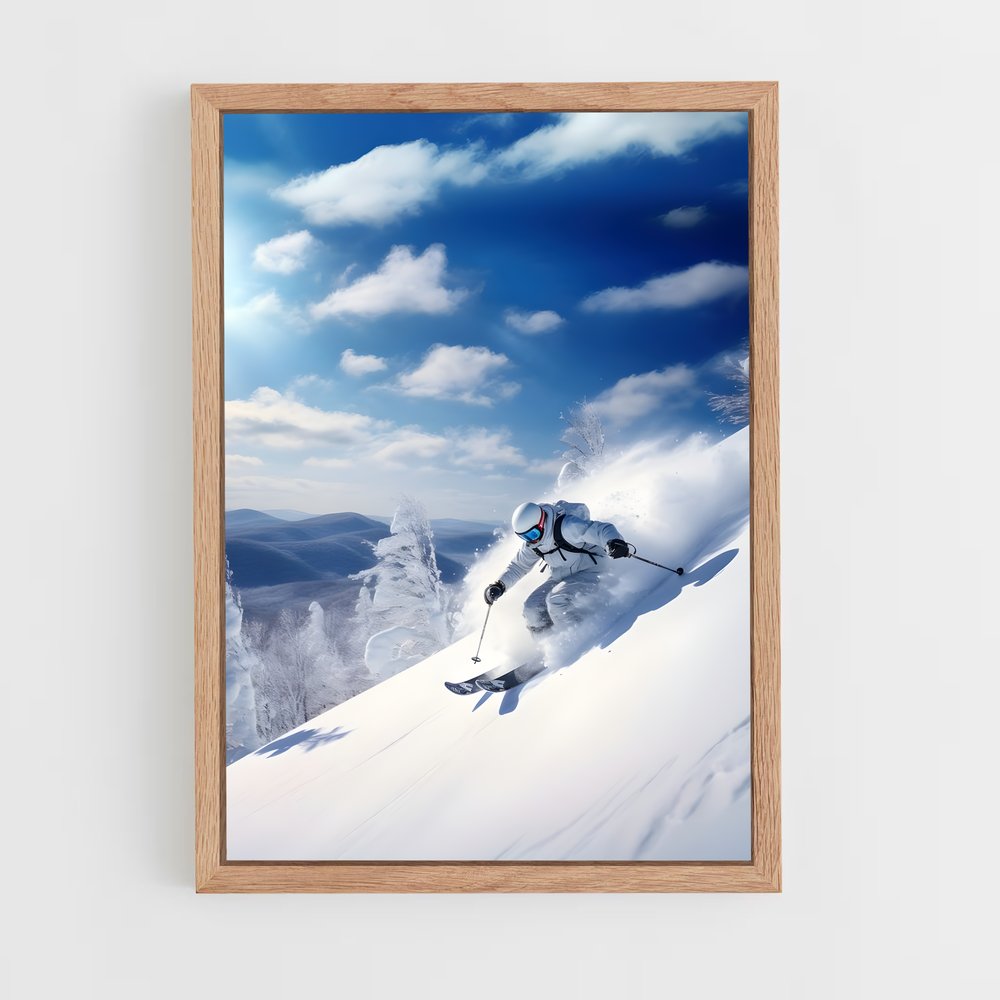 Poster Descente Alpin – affiche Ski (vue 4)