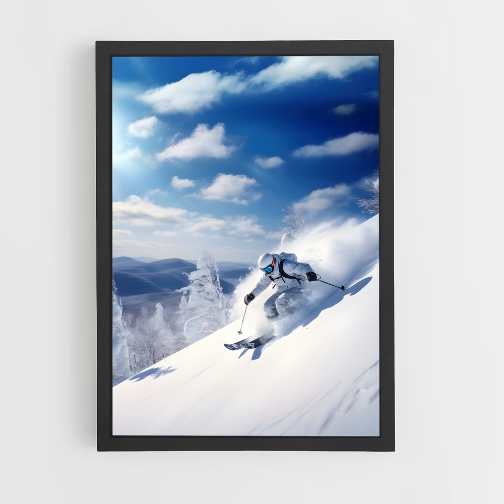 Poster Descente Alpin – affiche Ski (vue 2)