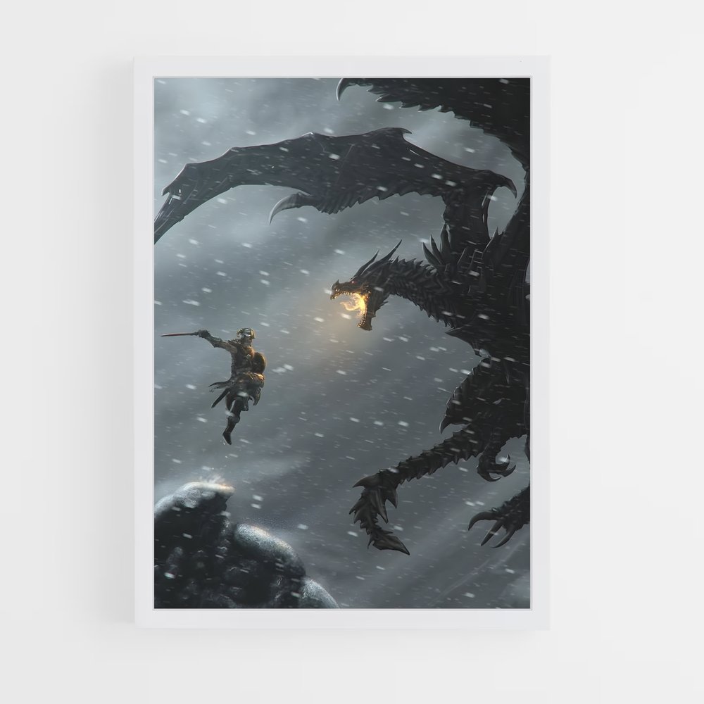 Poster Dragon Combat Skyrim (vue 3)