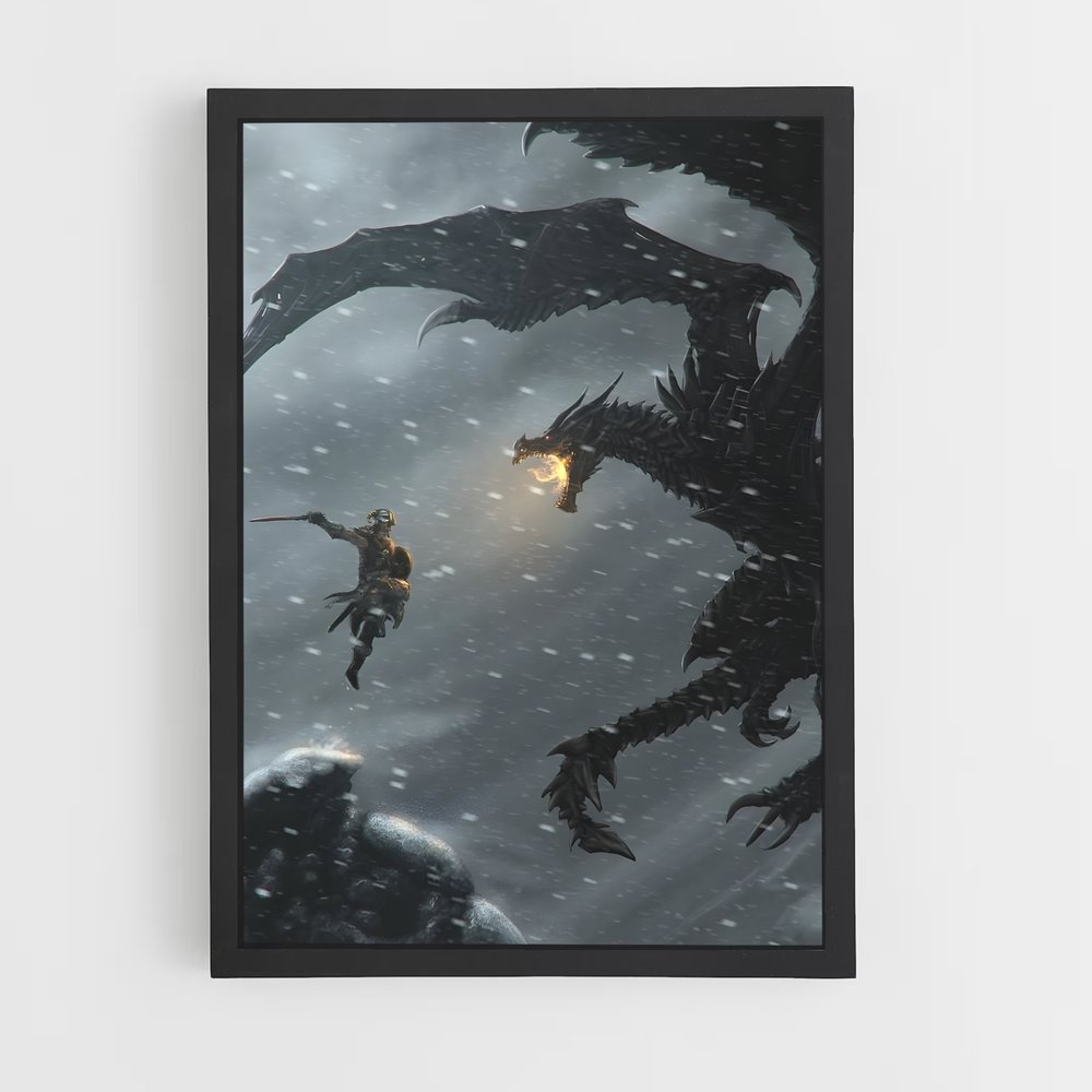 Poster Dragon Combat Skyrim (vue 2)