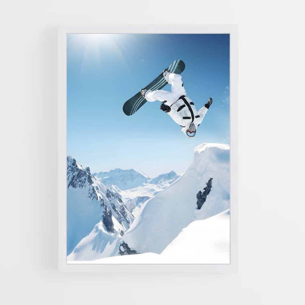 Poster Sauts Alpins – affiche Snowboard (vue 3)