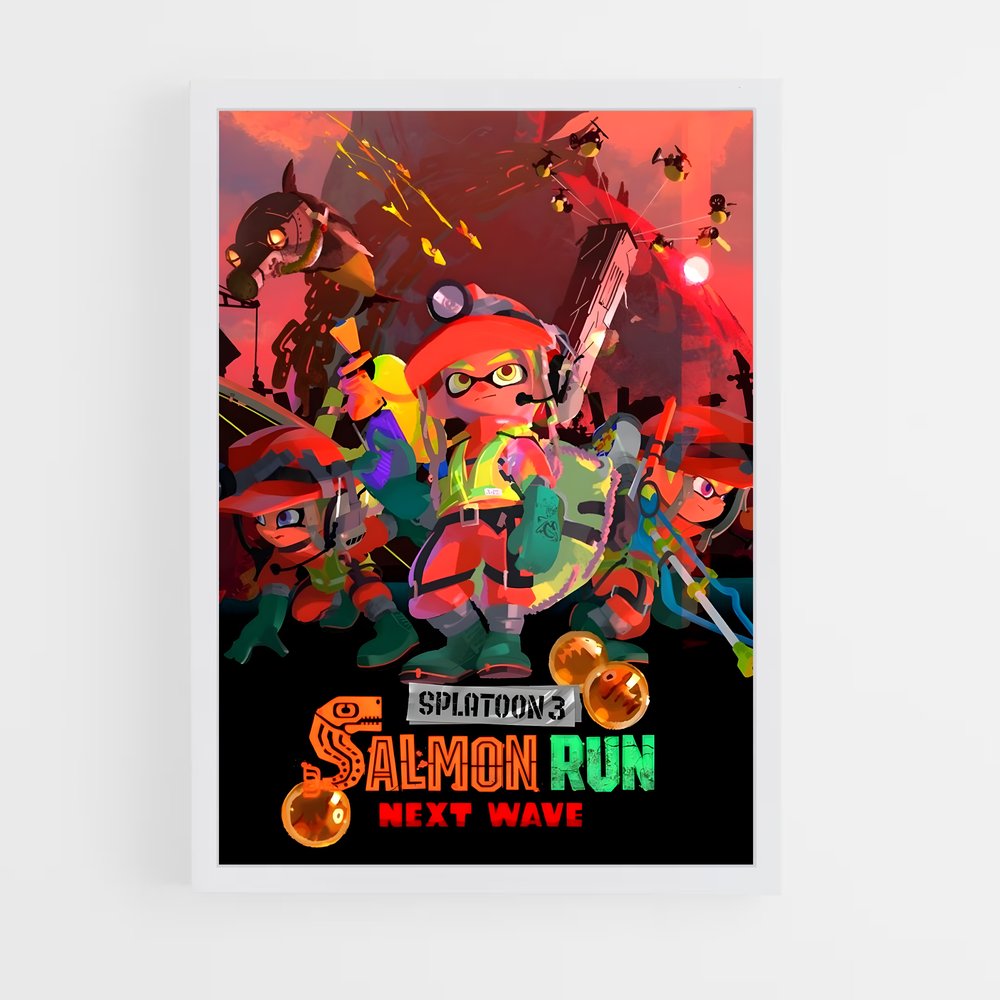 Poster Salmon Run Next Wave – affiche Splatoon (vue 3)