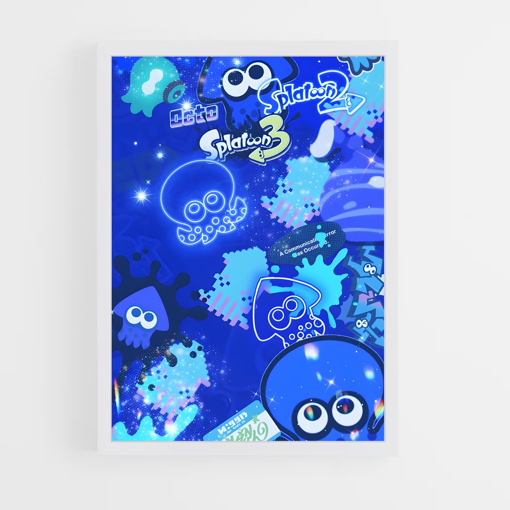 Poster Turquoise Splash – affiche Splatoon (vue 3)